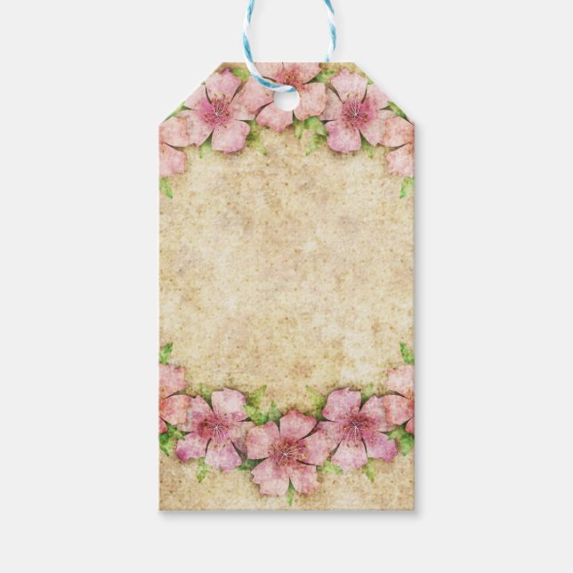 Old floral Wallpaper Gift Tags (Front)