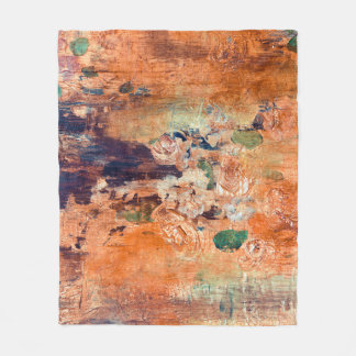 Old floral wallpaper, grunge vignette. fleece blanket