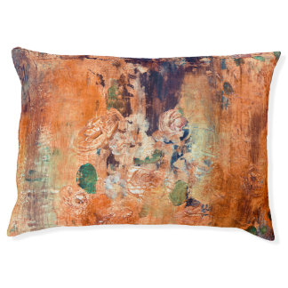 Old floral wallpaper, grunge vignette. pet bed