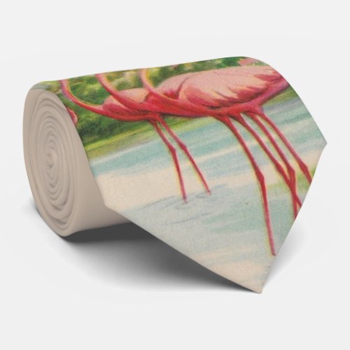 Old Florida flamingo necktie