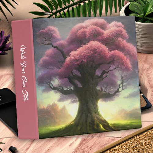 Old Flowering Pink Fantasy Tree 3 Ring Binder