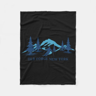 Old Forge New York Ski Resort Skiing Skier Fleece Blanket