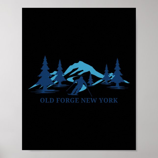 Old Forge New York Ski Resort Skiing Skier  Poster (Front)