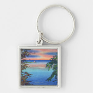 Old Fort Ontario Sunset View of Lake Ontario Keychain