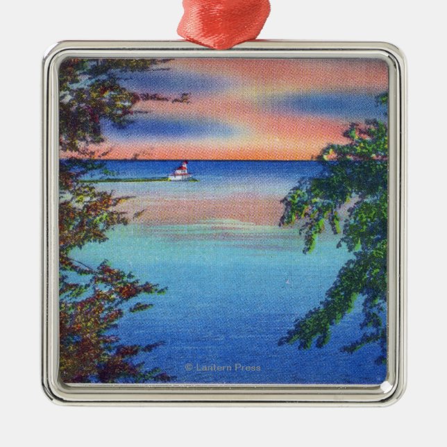 Old Fort Ontario Sunset View of Lake Ontario Metal Ornament (Front)