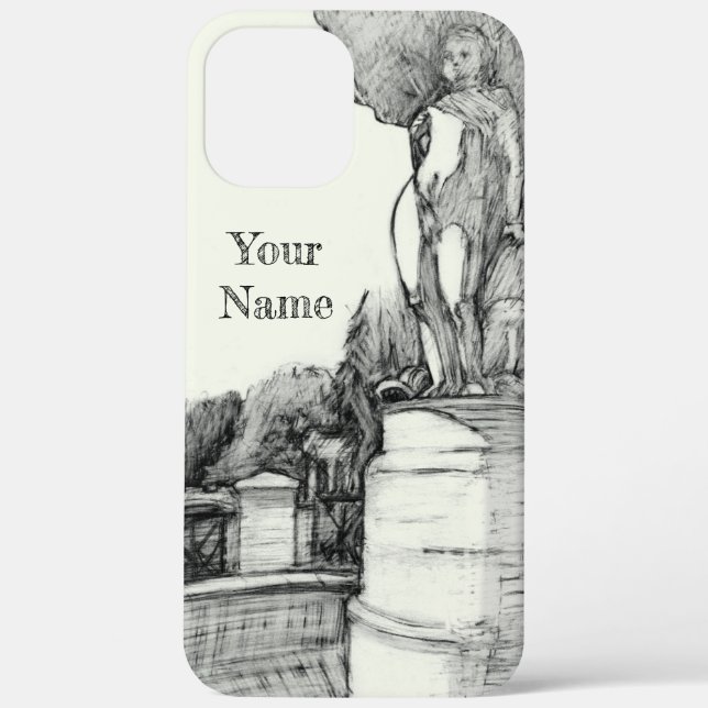 Old fountain in the park with sculpture boy Case-Mate iPhone case (Back)
