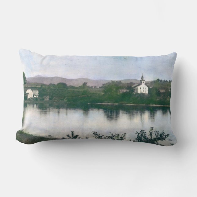 Old Free Meeting House at Bingham, Maine Lumbar Pillow (Front)