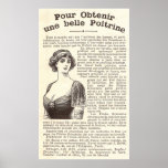 Old French Advertisement: Breast Enhancement Pills Poster