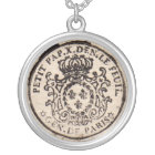 Old French Document Pendant Necklace