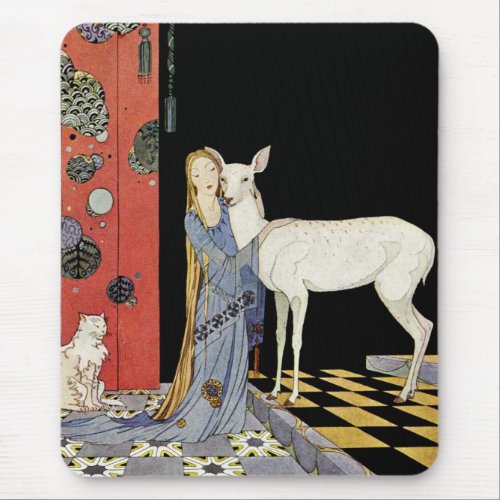 Old French Fairy Tales Bonne_Biche Mouse Pad