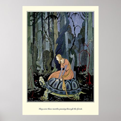 Old French Fairy Tales Through the Forest Poster
