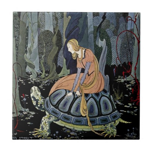 Old French Fairy Tales Through the Forest Tile