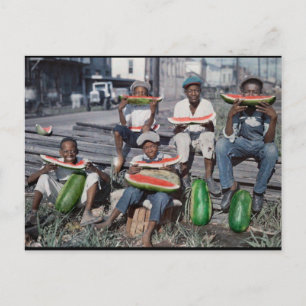 Old French Market, New Orleans Watermelon Sales Postcard