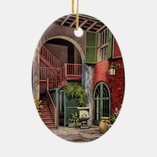 Old French Quarter House Ceramic Ornament