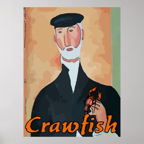 Old Frenchman with Crawfish Poster