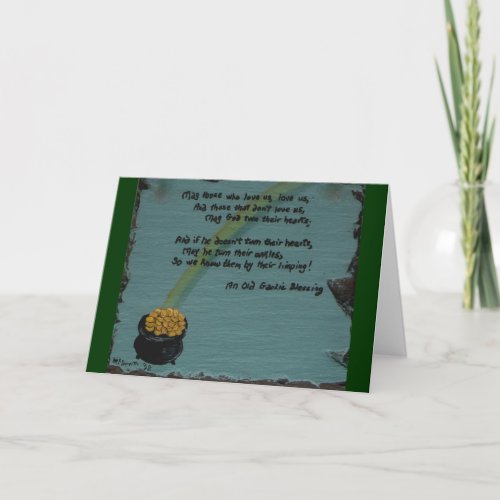 Old Gaelic Blessing with Pot of Gold Note Card