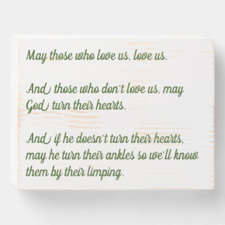 Old Gaelic Blessing Wooden Art Box Sign