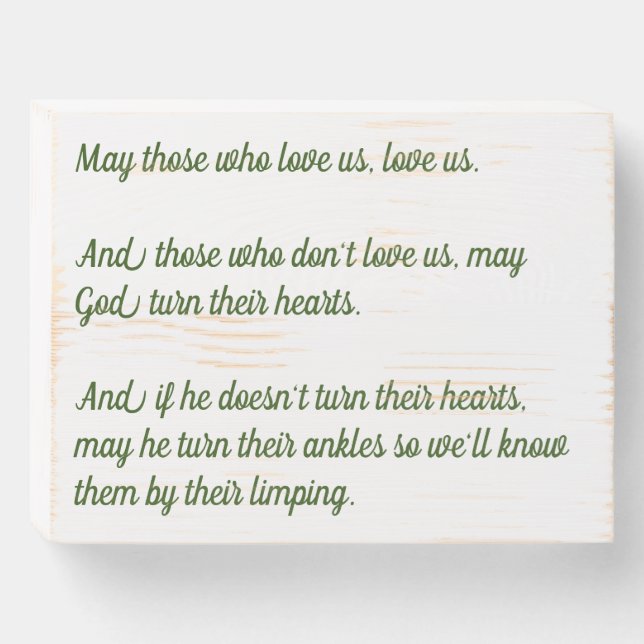 Old Gaelic Blessing Wooden Art Wooden Box Sign (Front Horizontal)
