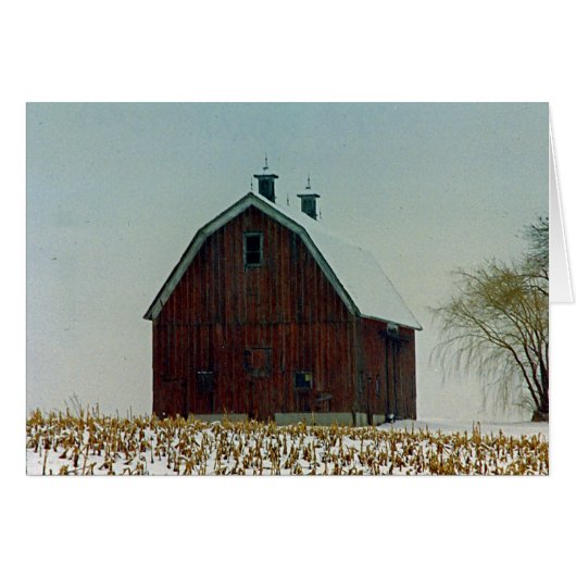 Old Gambrel Roof Barn on a Snowy Day (Front Horizontal)