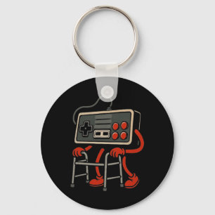 Old Gamer Retro Video Game Old Gamer 80s 90s Video Keychain