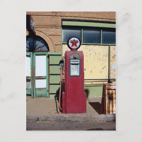 Old gas pump photo postcard