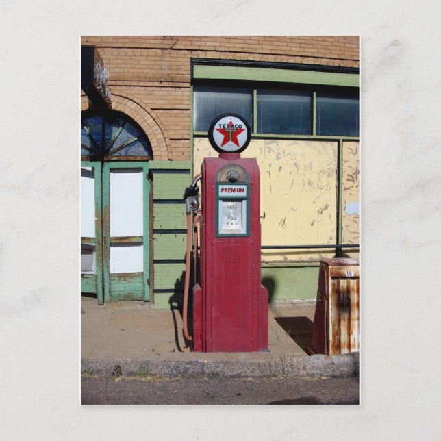 Old gas pump photo postcard (Front)