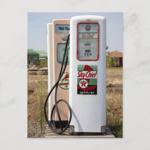 Old gas pump photo postcard