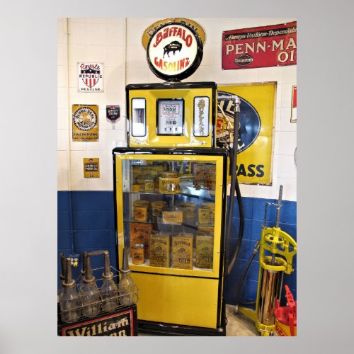 Old gas pump photo poster