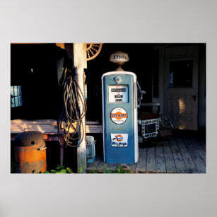 Old gas pump photo poster