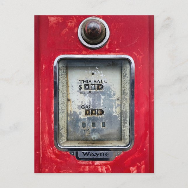 Old Gas Pump Postcard (Front)
