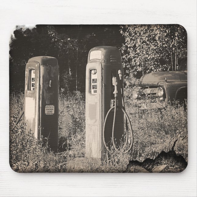 Old Gas Pumps Mouse Pad (Front)