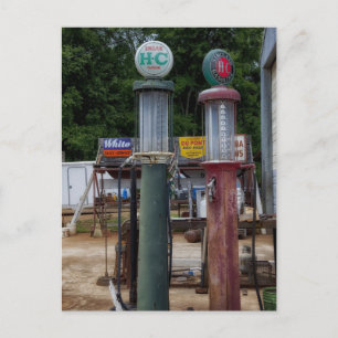Old gas pumps photo postcard