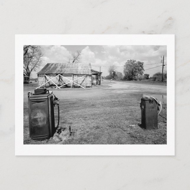 Old Gas Pumps Postcard (Front)