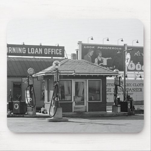 Old Gas Station 1920s Mouse Pad