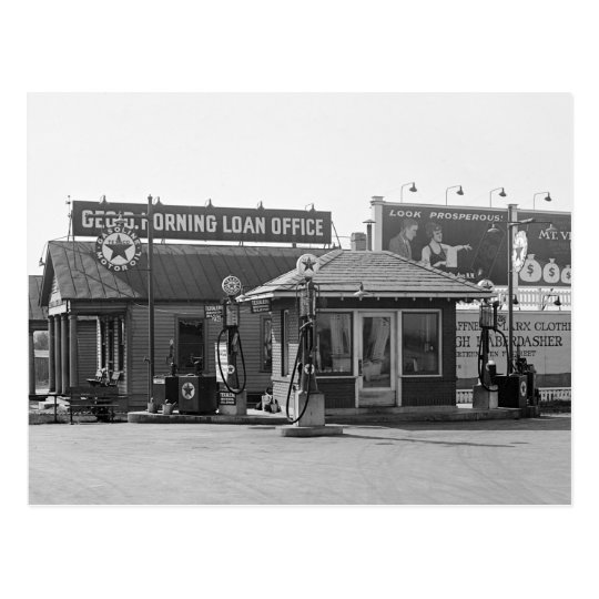 Old Gas Station, 1920s Postcard
