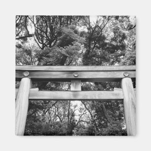 Old gate at Meiji Shrine in Yoyogi Park in Tokyo Magnet