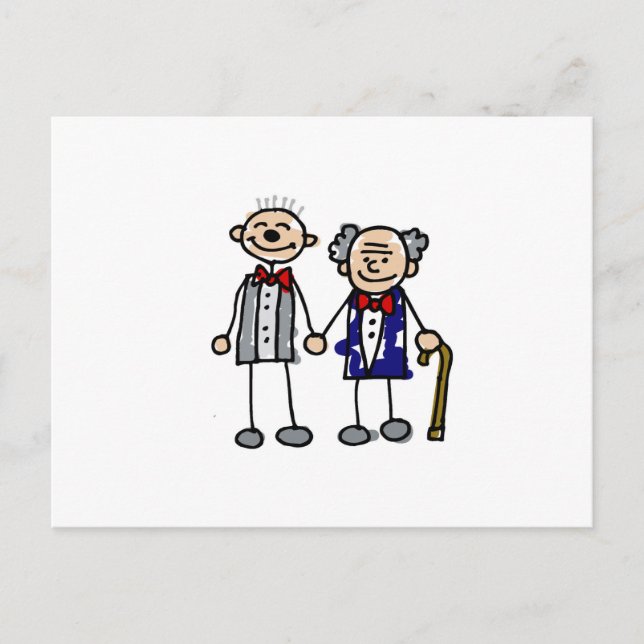 Old Gay Couple Postcard (Front)