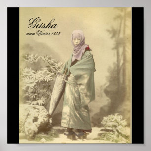 Old Geisha photo circa Winter 1885 Poster