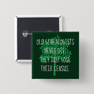 Old Genealogists Never Die Button