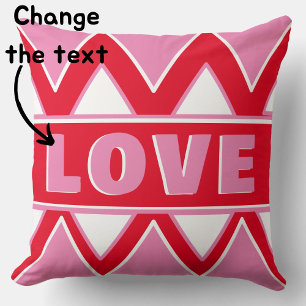 old Geometric LOVE Valentine’s Day Gift text Throw Pillow