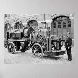 Old German Fire Engine, early 1900s Poster
