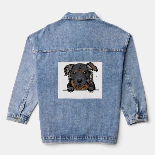 Old german herding dog  denim jacket