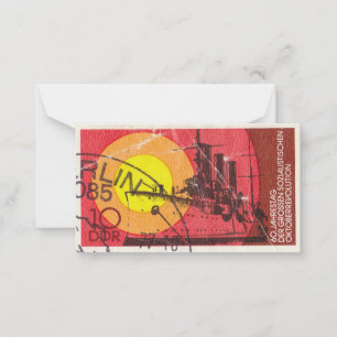 Old german postage stamp note card