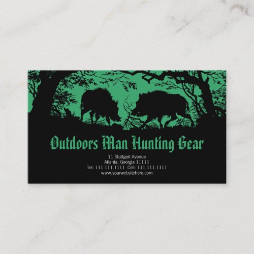 Old German Wild Boar in the Forest Business Card