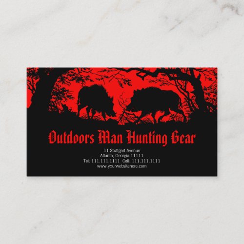 Old German Wild Boar in the Forest Business Card