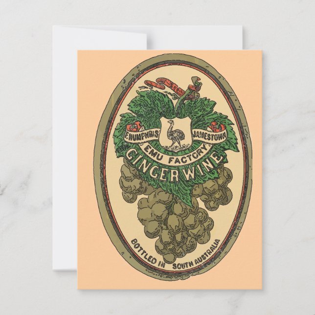 Old ginger Wine Label Edit Text Invitation (Front)