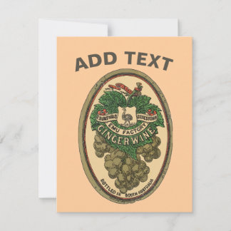 Old ginger Wine Label Edit Text Invitation