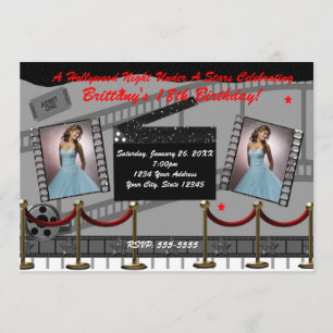 Old Glamour Hollywood Red Carpet Movie Invitation