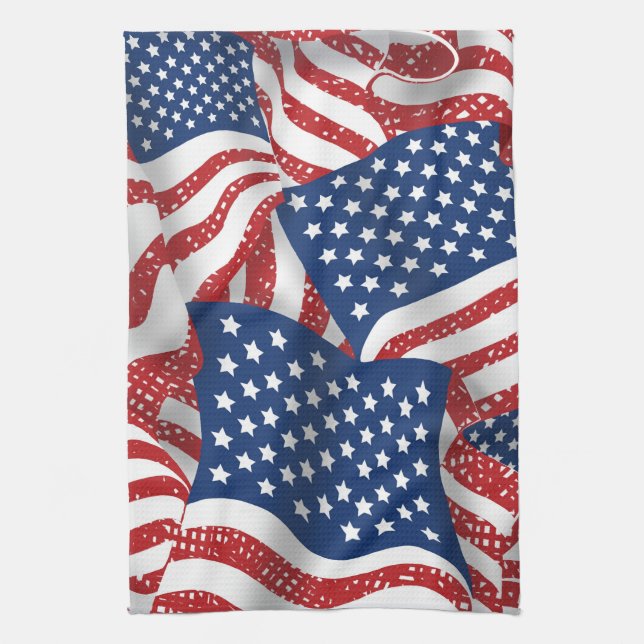 Old Glory All American - USA Flag - Celebration Kitchen Towel (Vertical)