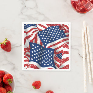 Old Glory All American - USA Flag - July 4th Napkins